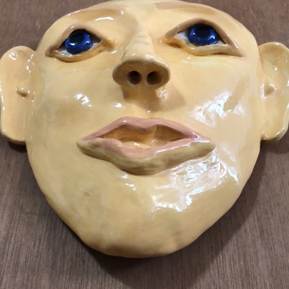MANGO TREE STUDIOS Ceramic Mask Wall Art 7.5” New - Picture 11 of 15